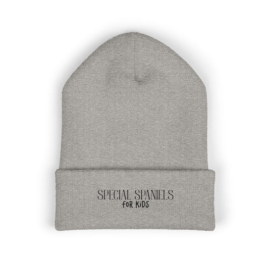 Classic Cuffed Beanie (Black Embroidery)