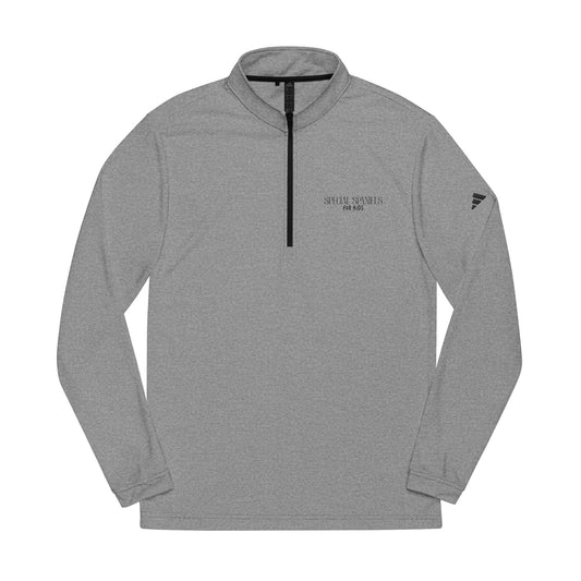 Adidas® Quarter-Zip Pullover (Black Embroidery)