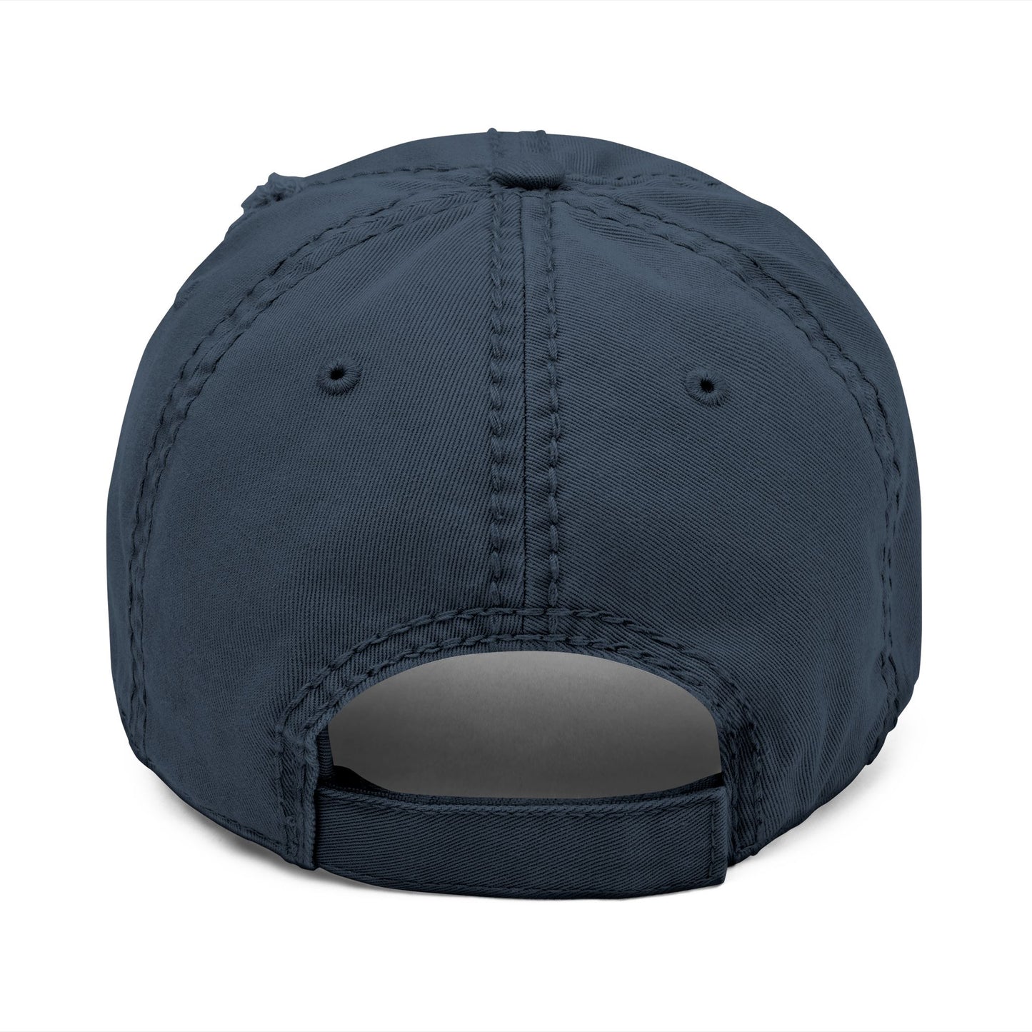 Distressed Dad Hat (White Embroidery)