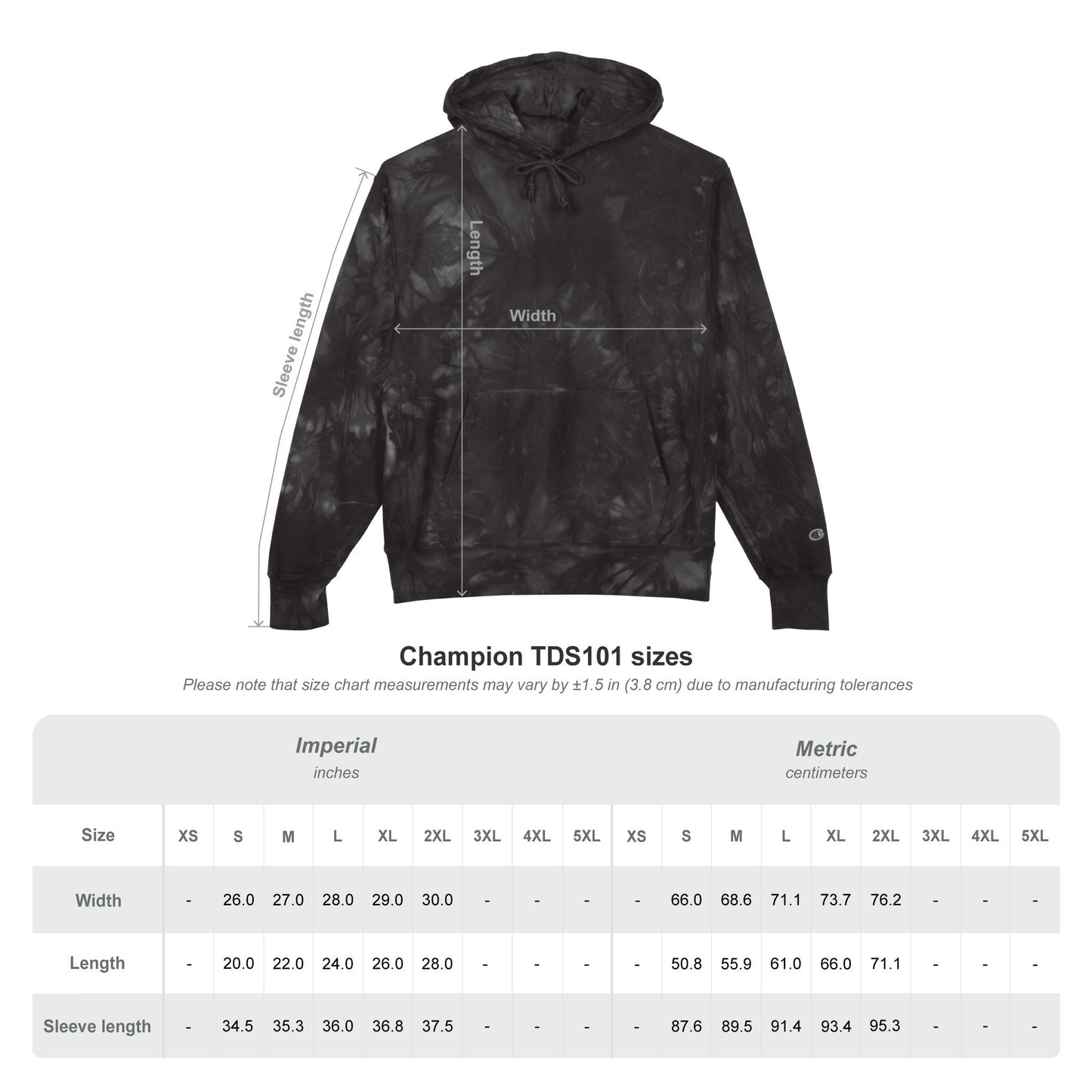 Champion Tie-Dye Hoodie (White Embroidery)