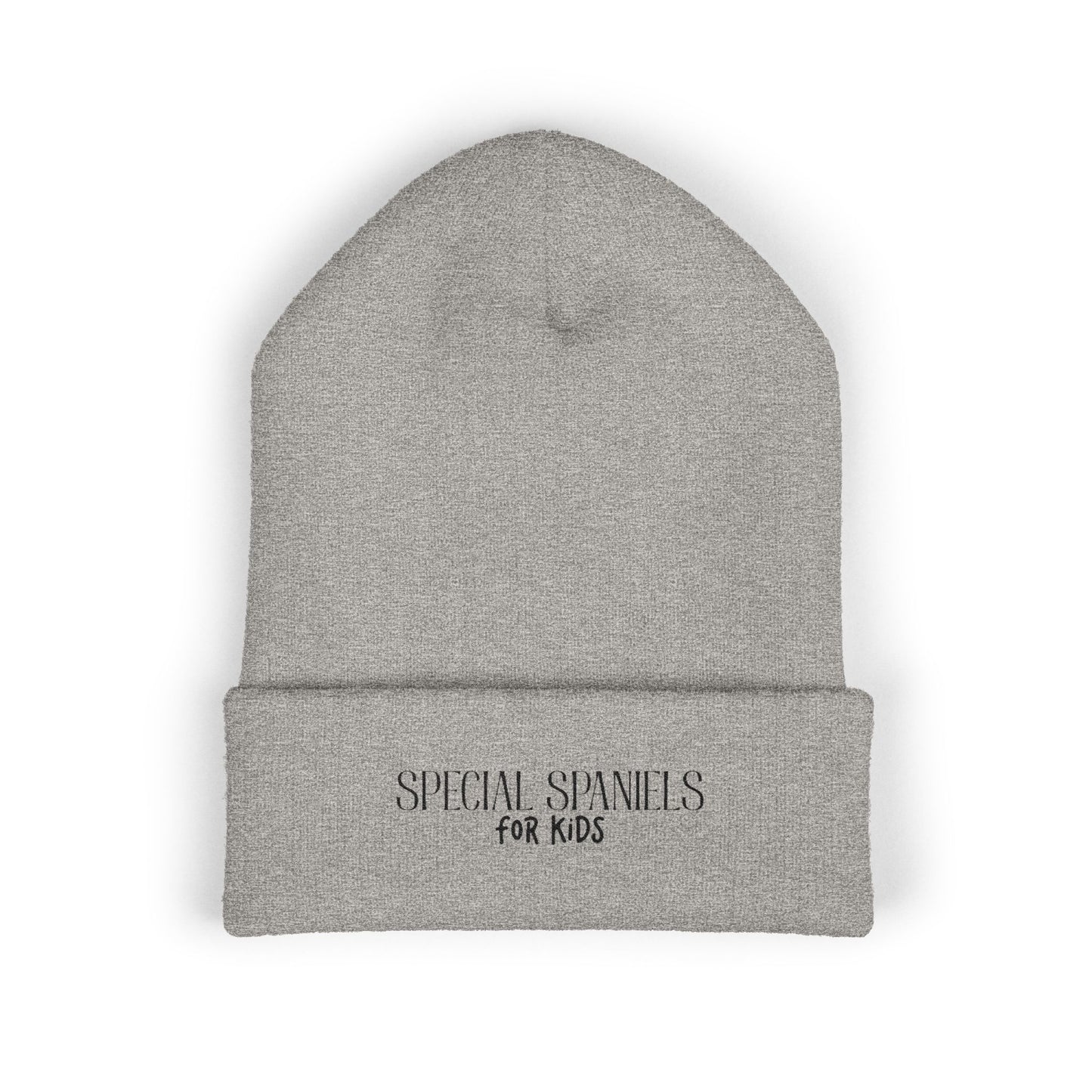 Classic Cuffed Beanie (Black Embroidery)