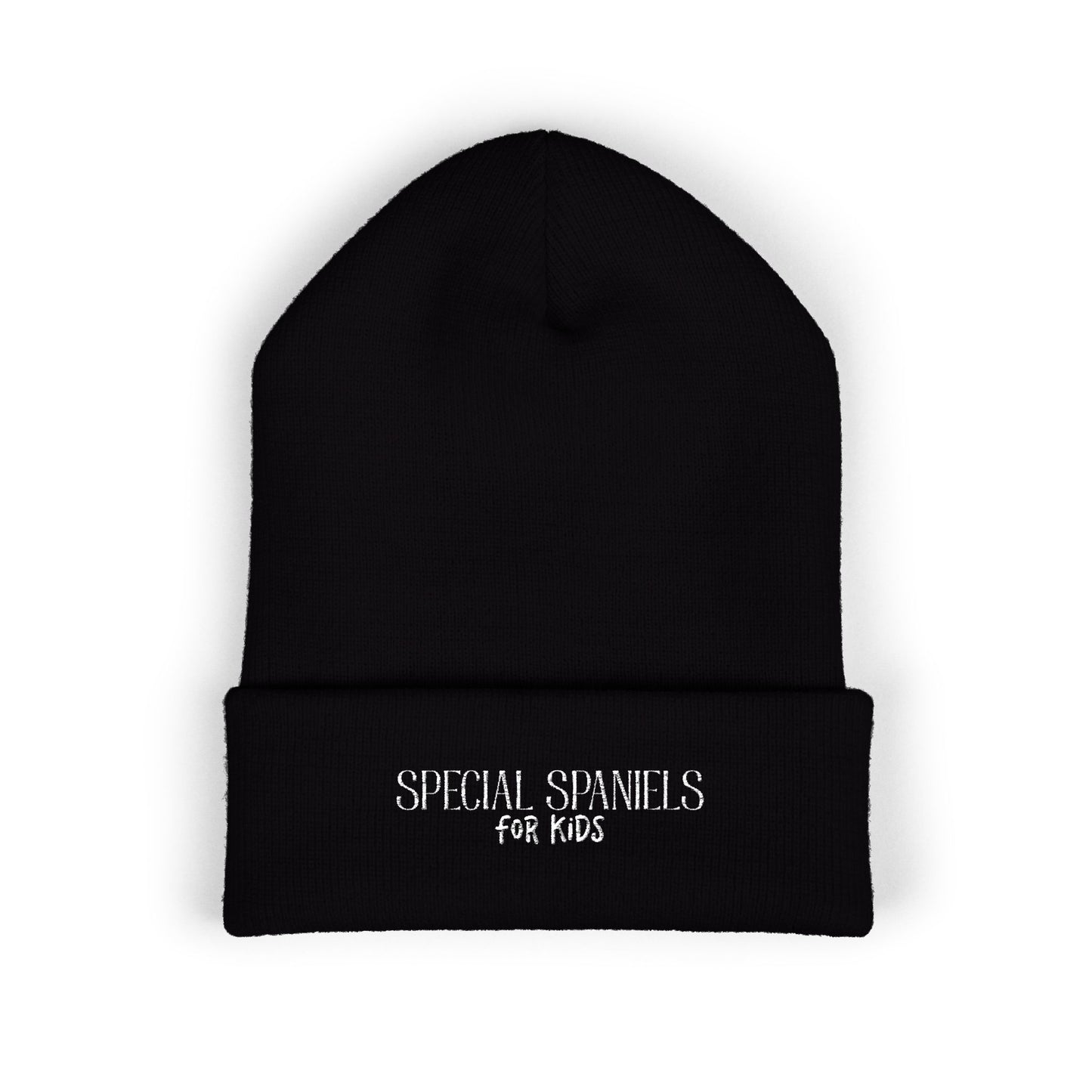 Classic Cuffed Beanie (White Embroidery)