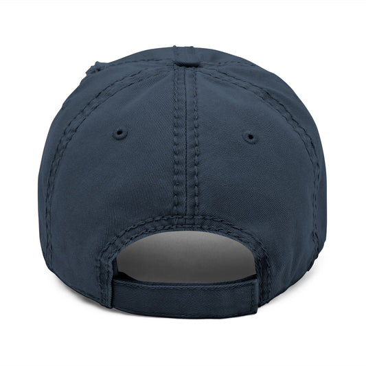 Distressed Dad Hat (White Embroidery)