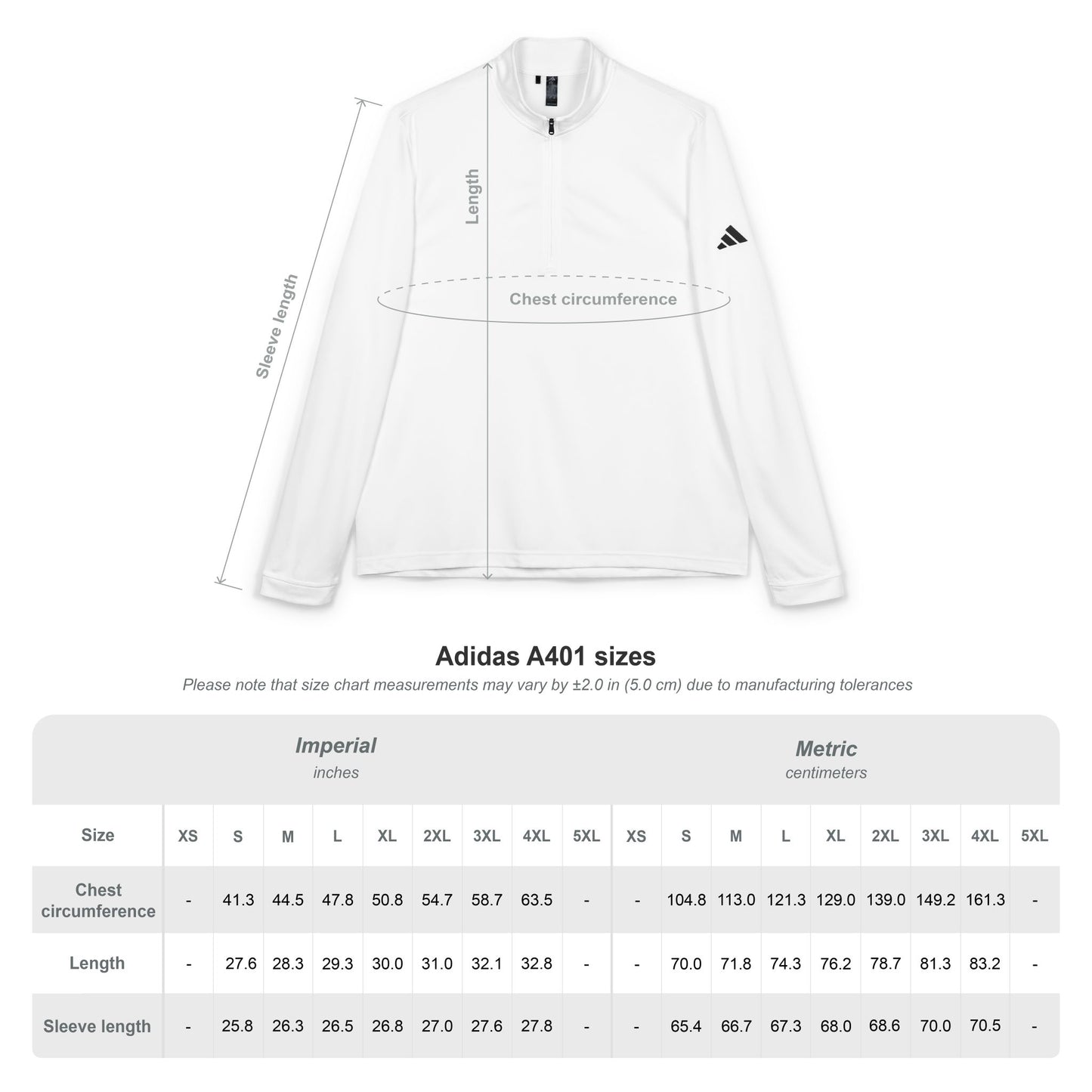 Adidas® Quarter-Zip Pullover (White Embroidery)