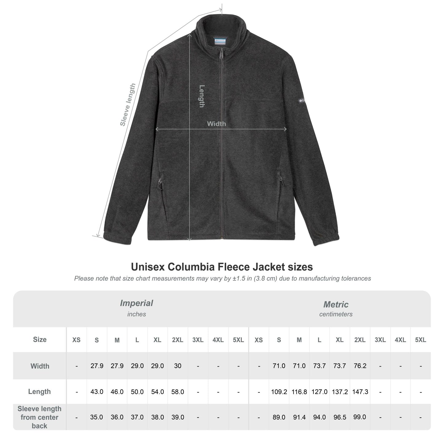 Unisex Columbia Fleece Jacket