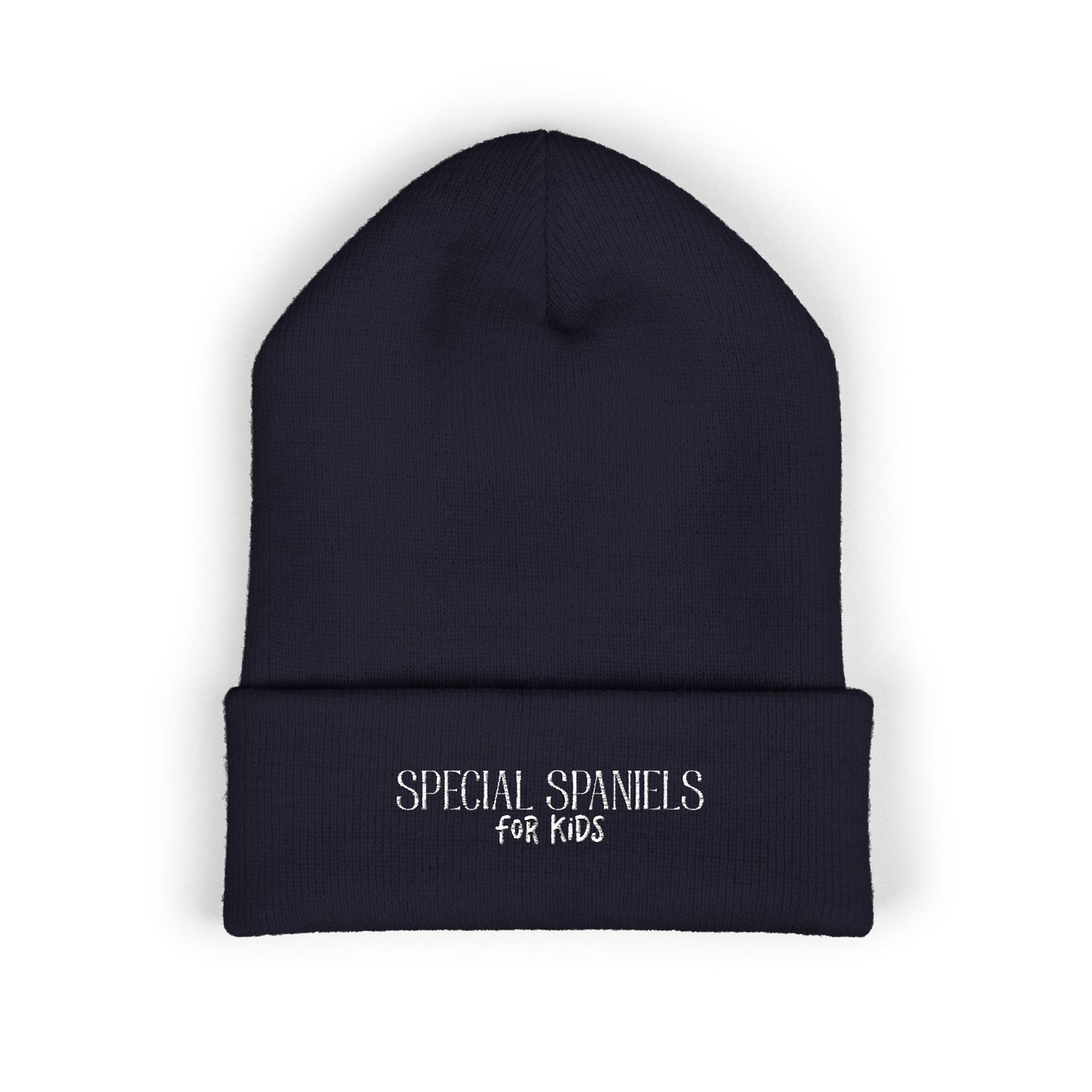Classic Cuffed Beanie (White Embroidery)