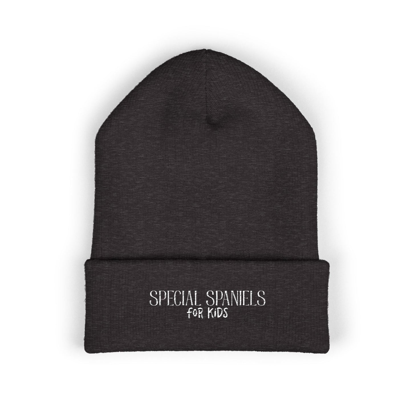 Classic Cuffed Beanie (White Embroidery)