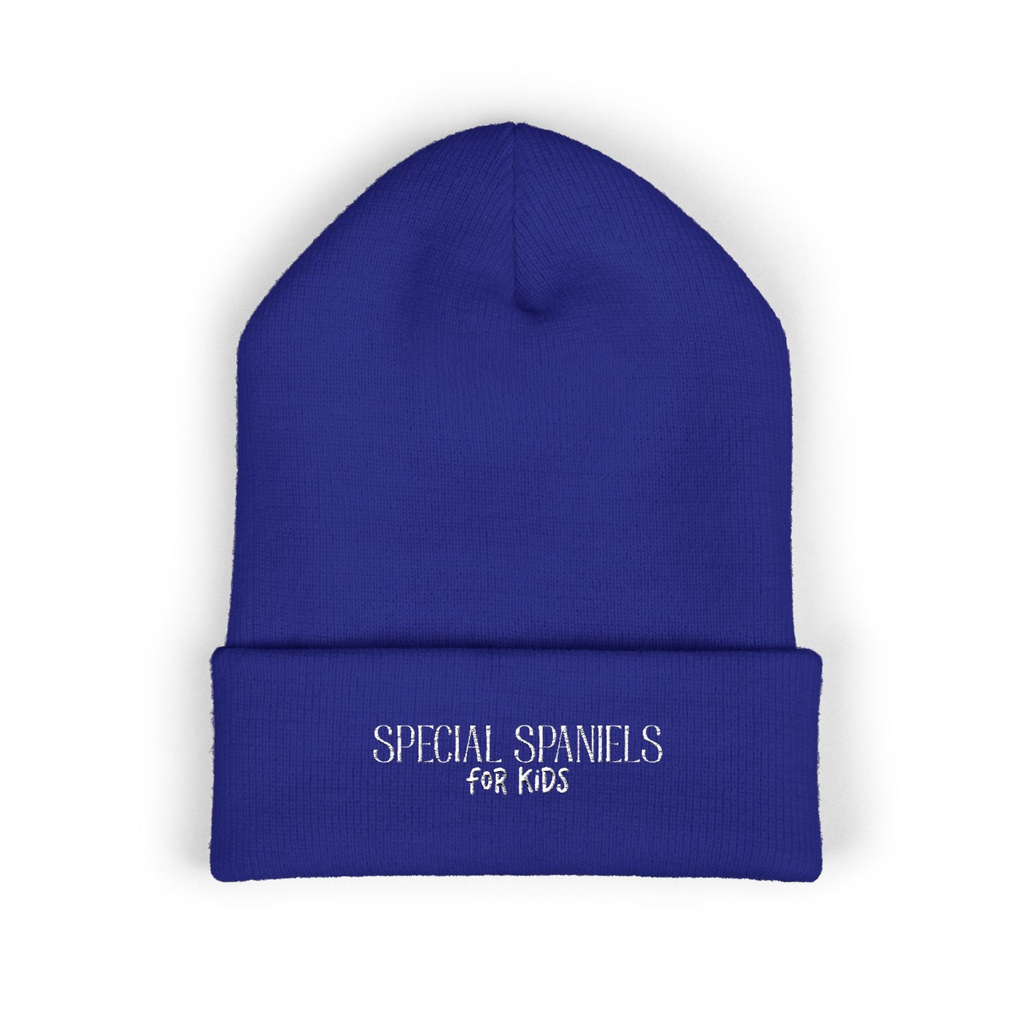 Classic Cuffed Beanie (White Embroidery)