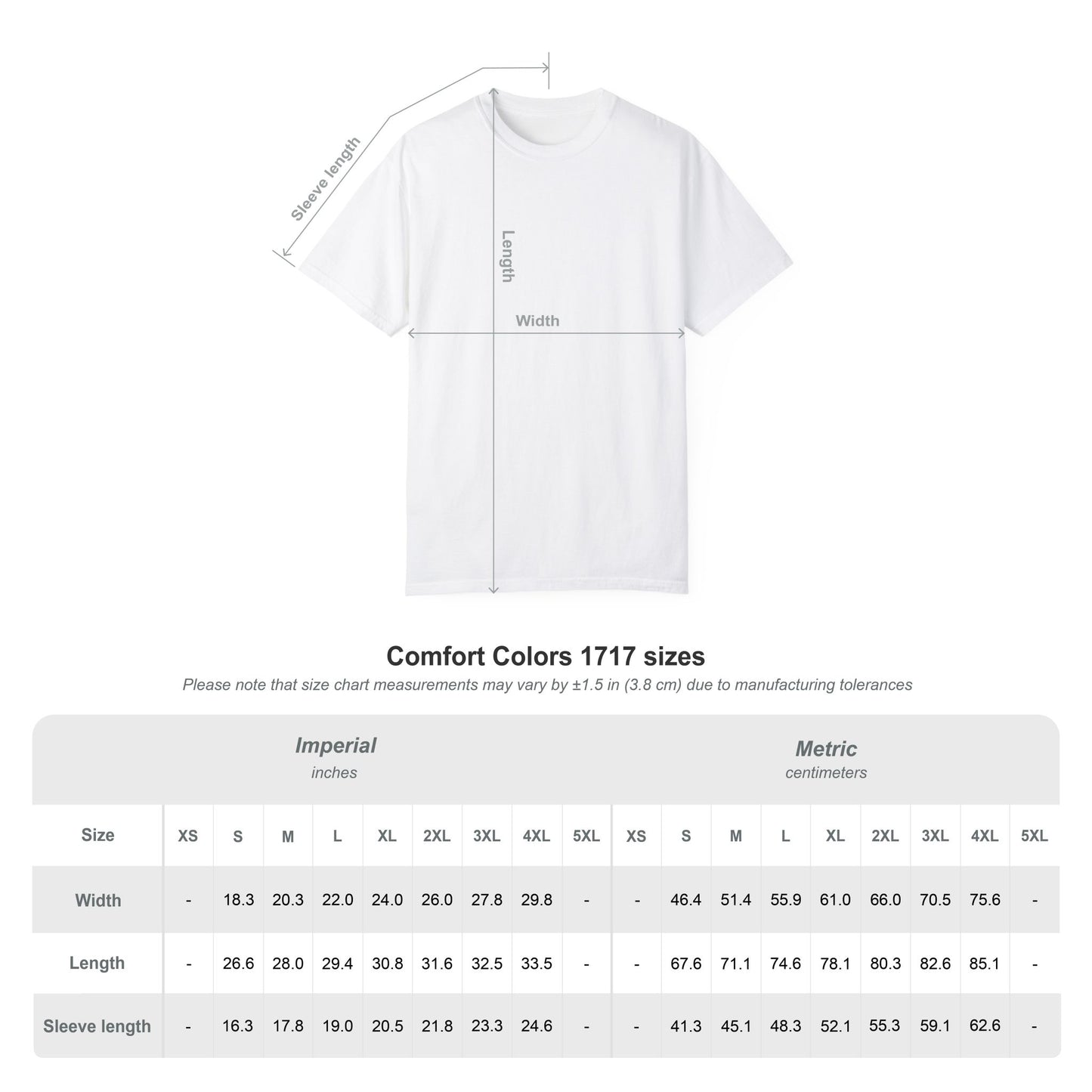 Unisex Comfort Colors T-Shirt (Black Embroidery)