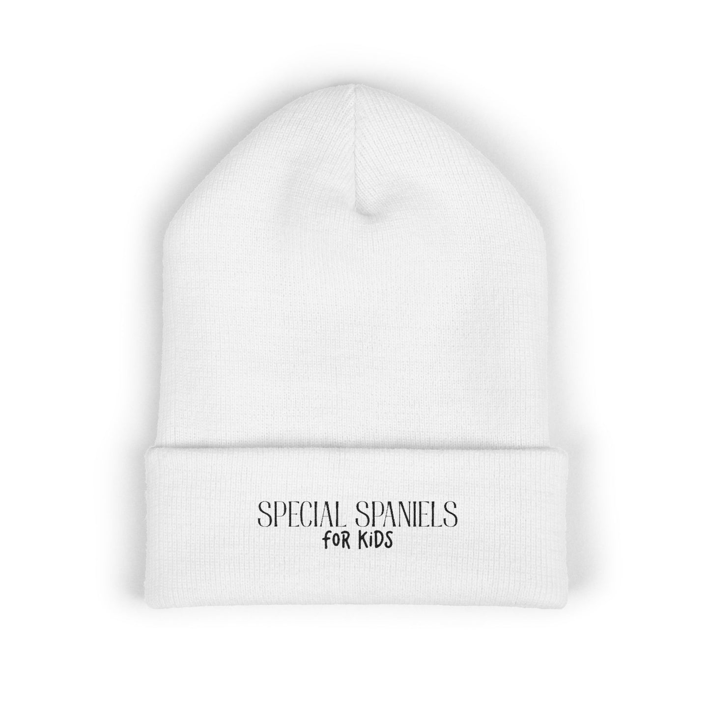 Classic Cuffed Beanie (Black Embroidery)